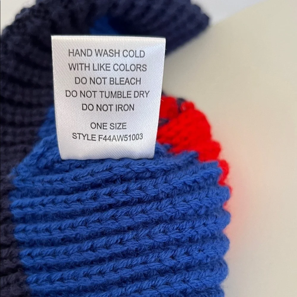 Pendleton Kids' Navy and Red Pom-Pom Hat with Mittens